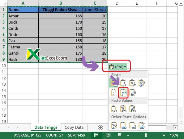 Tidak sama dengan di excel 2021