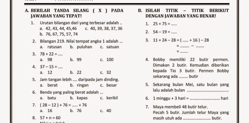7 Rahasia Belajar Bank Soal Matematika Kelas 4 SD Semester 1 yang Gampang dan Cepat Paham