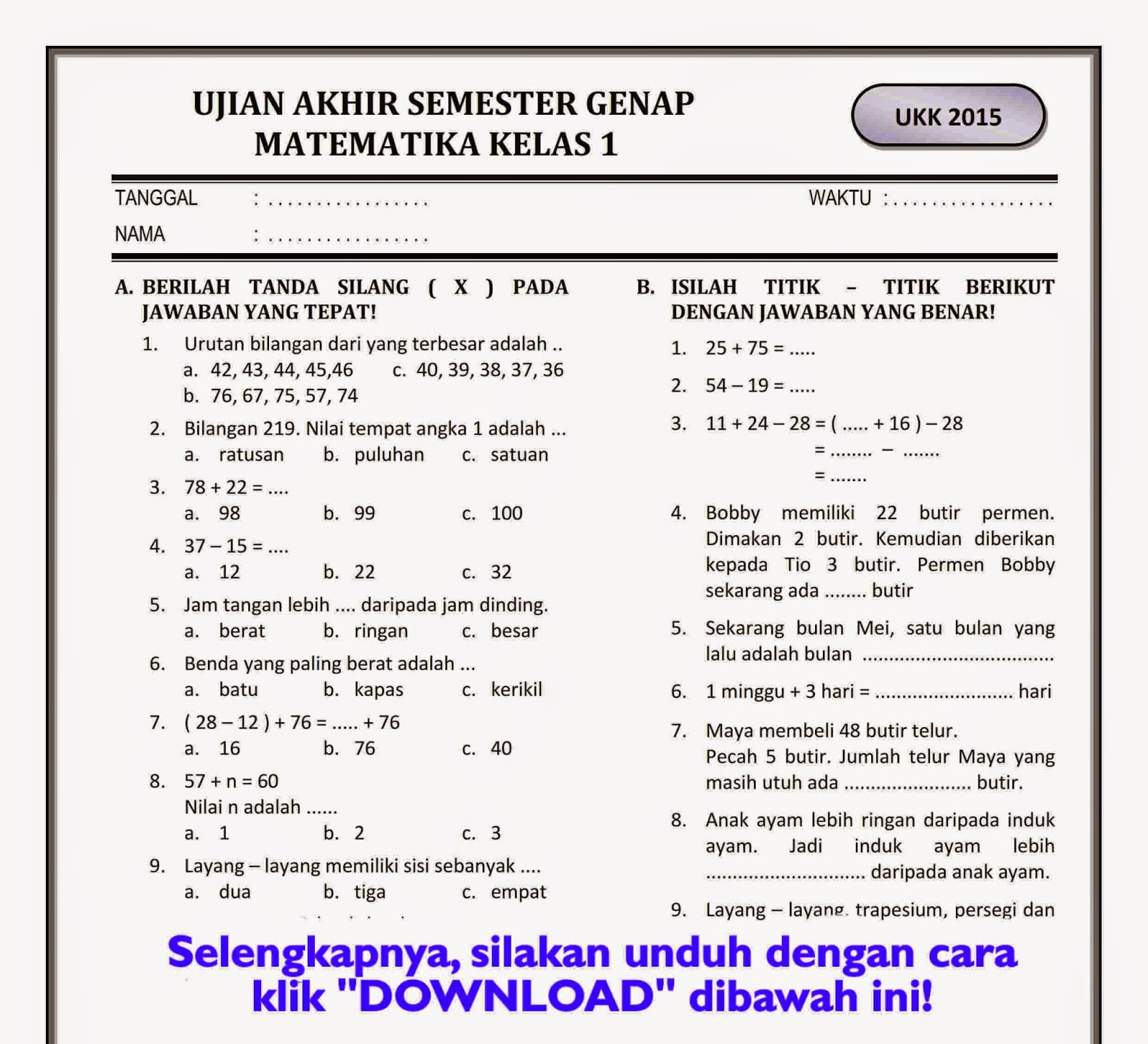 7 Rahasia Belajar Bank Soal Matematika Kelas 4 SD Semester 1 yang Gampang dan Cepat Paham