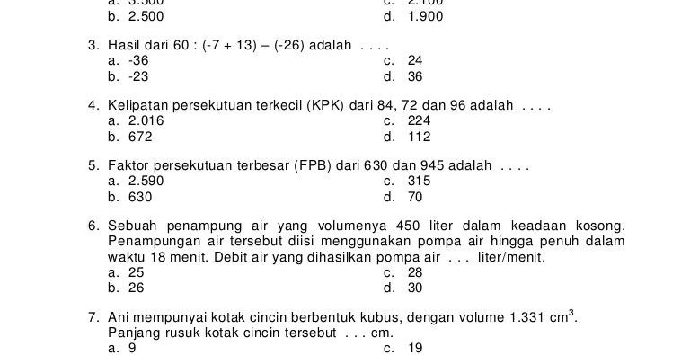 7 Rahasia Nilai Sempurna Menggunakan Bank Soal Matematika Kelas 4 Semester 1 Kurtilas
