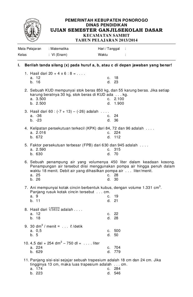 7 Rahasia Nilai Sempurna Menggunakan Bank Soal Matematika Kelas 4 Semester 1 Kurtilas
