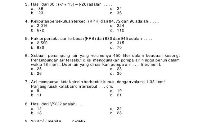 7 Rahasia Nilai Sempurna Menggunakan Bank Soal Matematika Kelas 5 Semester 1 Terbaru