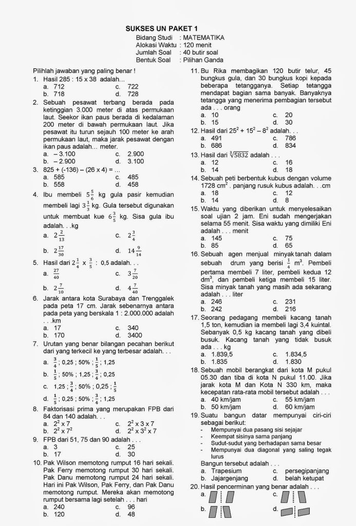 Rahasia Nilai Sempurna 15 Bank Soal Matematika Kelas X Semester 1 Kurikulum 2013 Terbaru