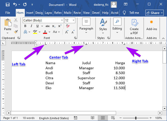 Cara Mengatur Paragraf di Word Align Spasi Indentasi Tutorial TTC