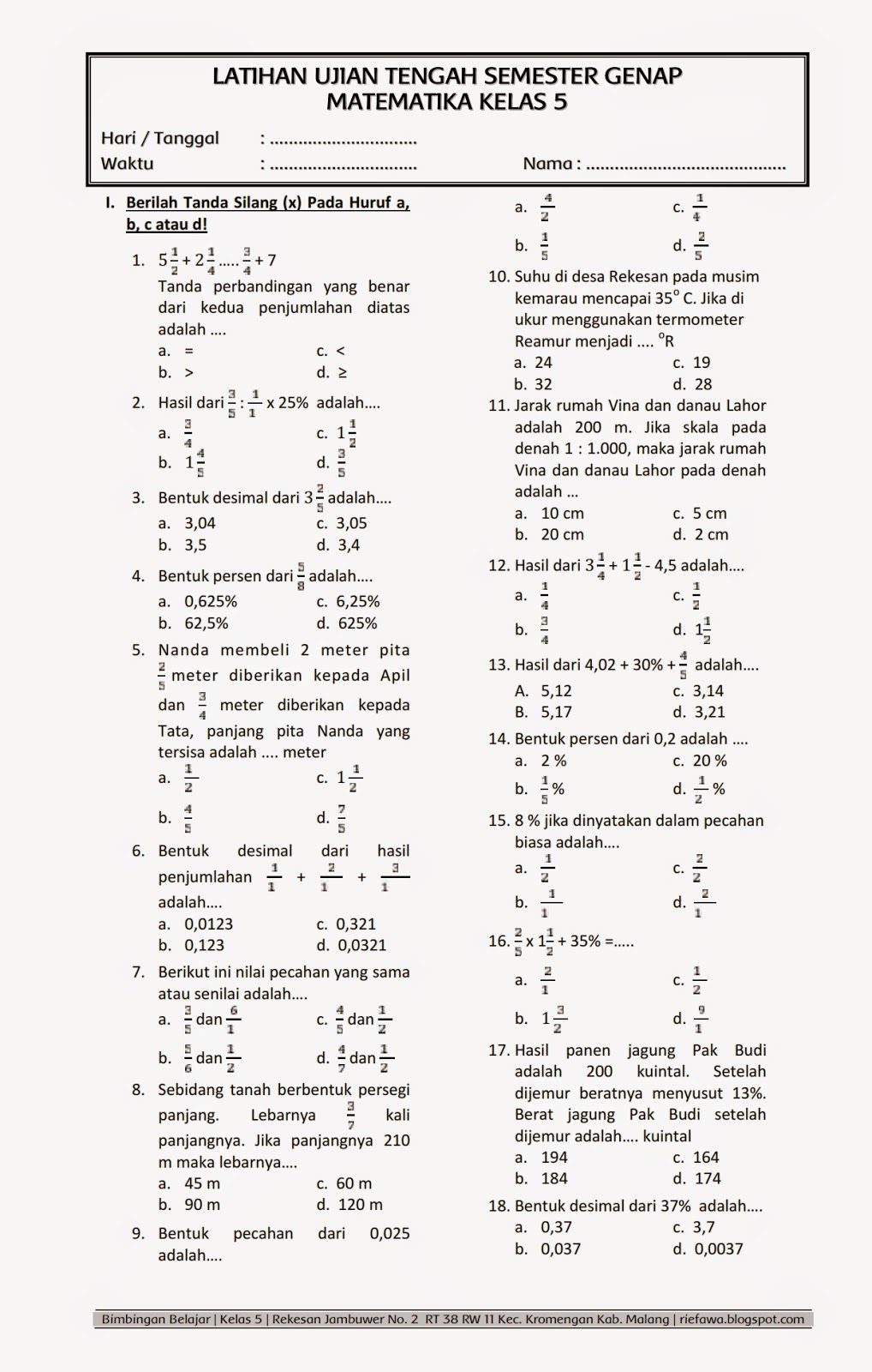 3 Alasan Bank Soal Matematika SD Kelas 5 Semester 1 Jadi Investasi Emas Anak