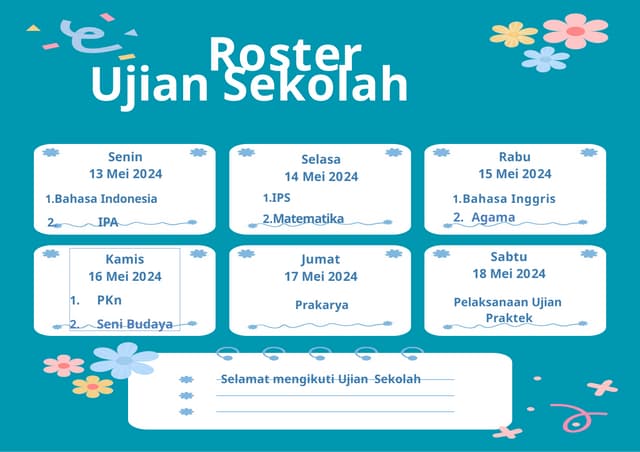 Format Roster UJian Sekolah yang Bisa Dipedomani pptx