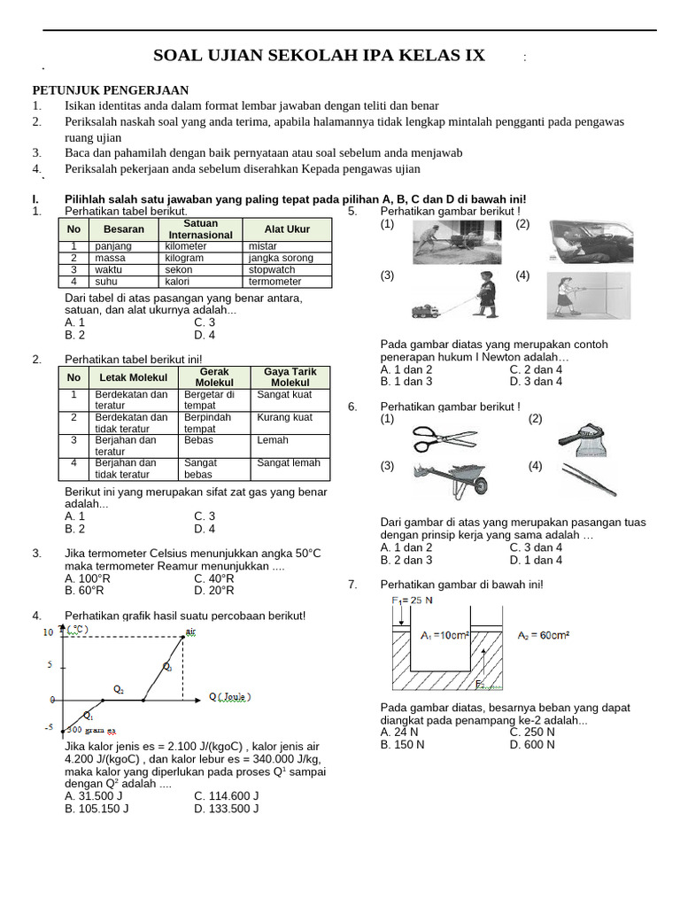 Soal Ujian IPA Kelas IX Lengkap PDF