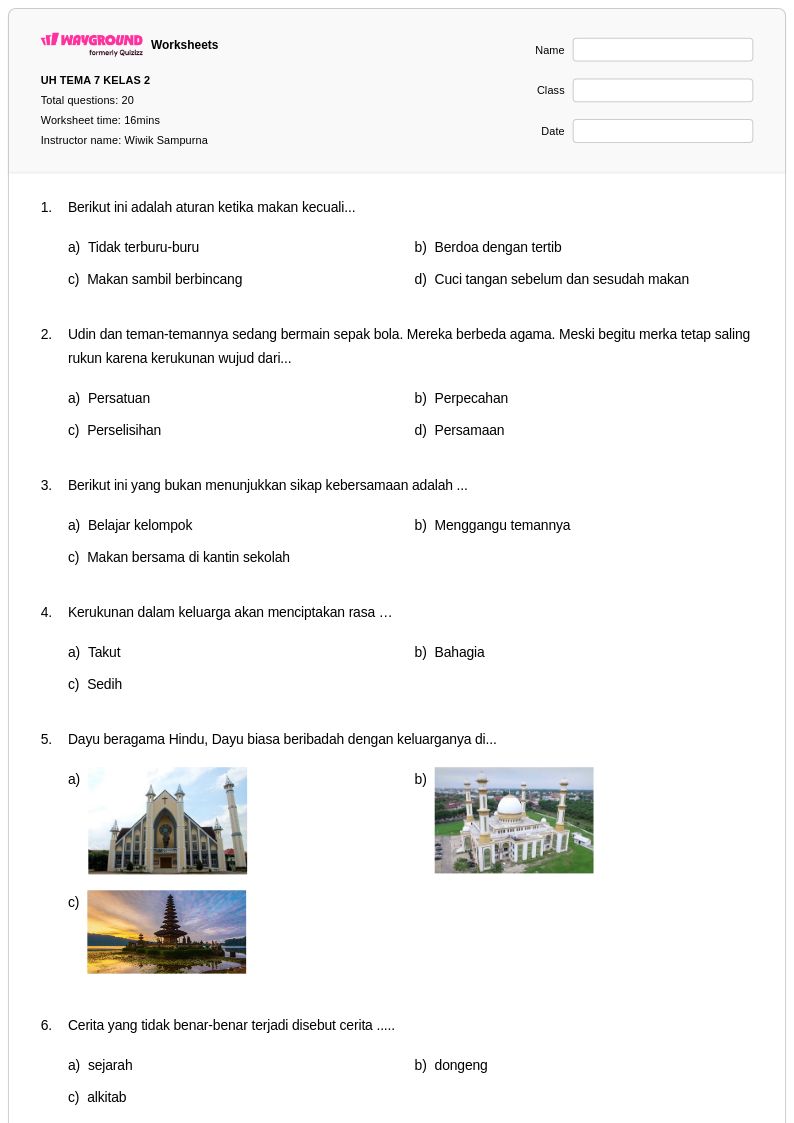 5 Contoh Soal Kelas 2 Tema 4 Subtema 3 Siap Cetak, Orangtua Wajib Tahu!