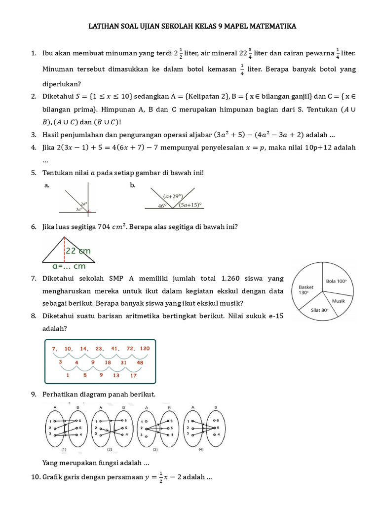 Soal Ujian Matematika Kelas 9 PDF PDF Soal Ujian Matematika Kelas 9 PDF PDF