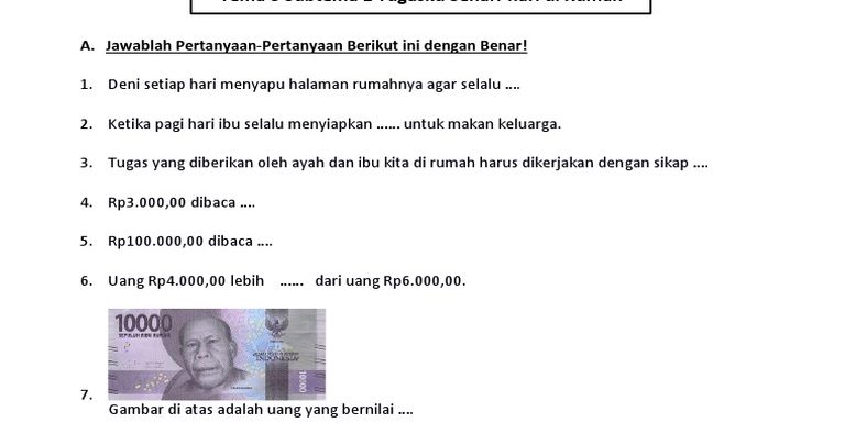 Rahasia Cepat Menghafal Contoh Soal Kelas 2 Tema Tugasku Sehari-hari