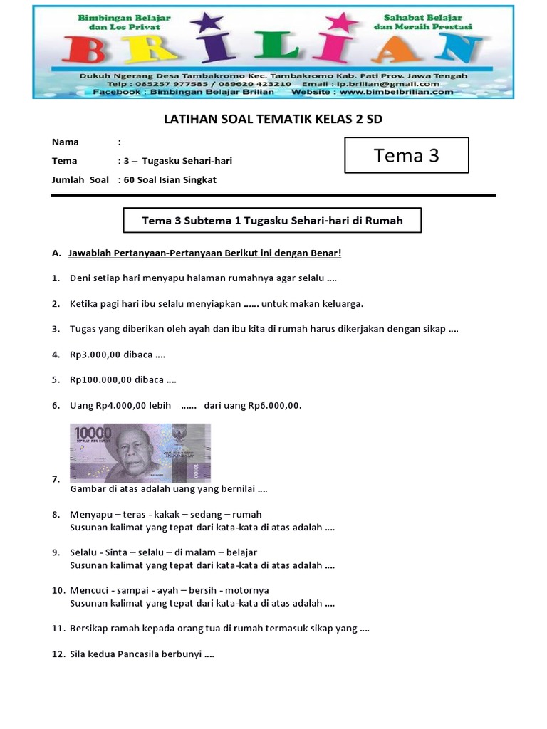 Rahasia Cepat Menghafal Contoh Soal Kelas 2 Tema Tugasku Sehari-hari