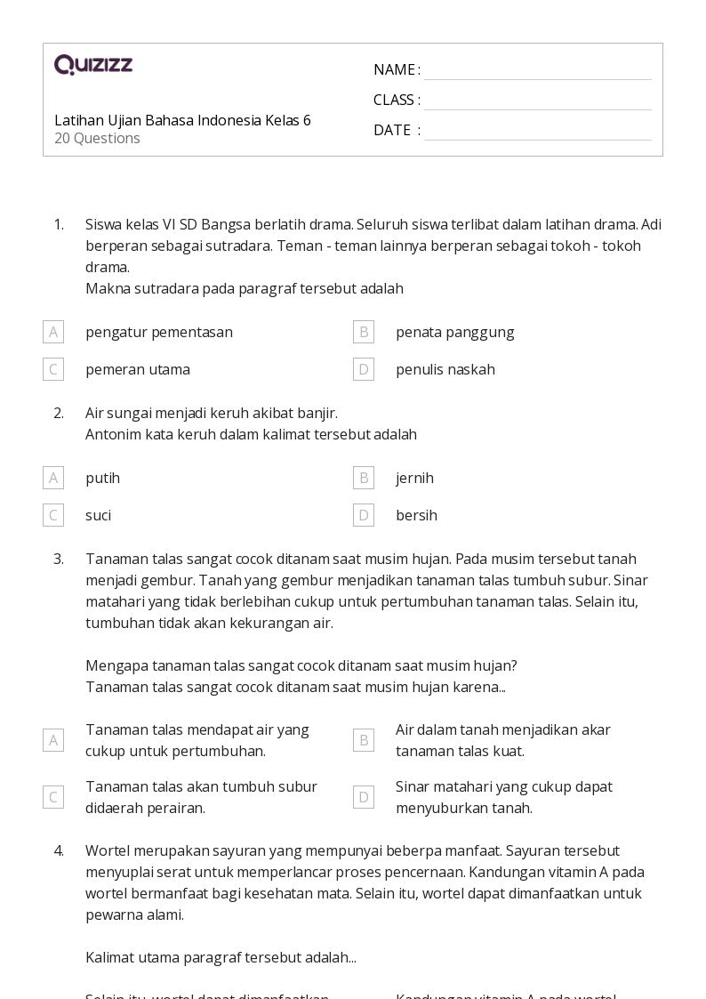 50 lembar kerja Menulis Akhir yang Kuat untuk Kelas 6 di Quizizz 50 lembar kerja Menulis Akhir yang Kuat untuk Kelas 6 di Quizizz