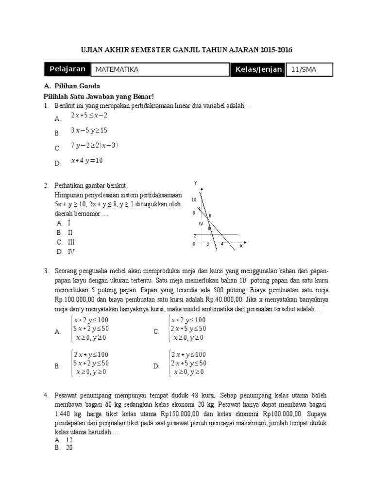 Contoh Soal Uas Matematika Kelas 11 Semester 1 - latihasnoal Contoh Soal Uas Matematika Kelas 11 Semester 1 - latihasnoal