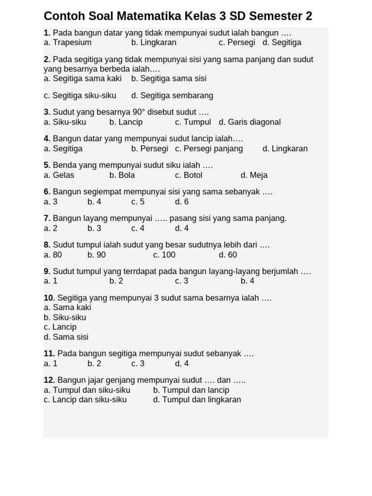 7 Rahasia Sifat Segitiga Sama Kaki dengan latihan soal fingemath kelas 3 sd semester 2