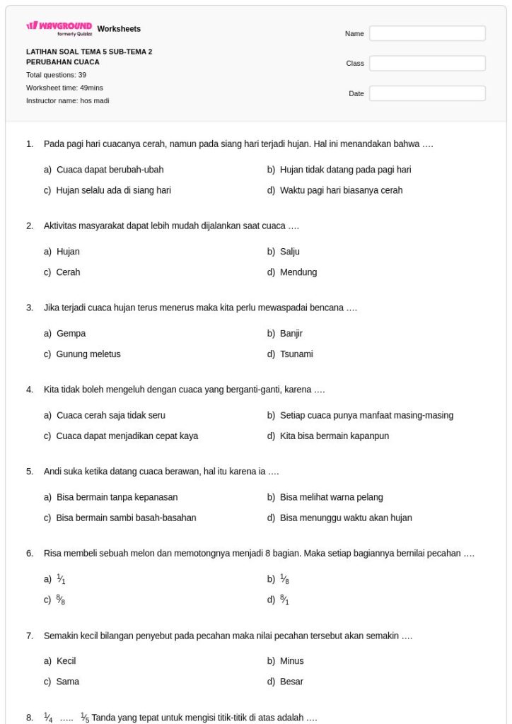 Akhirnya Terungkap! 7 Contoh Soal Kelas 2 Tema 5 Subtema 2 Paling Sering Muncul di 2026
