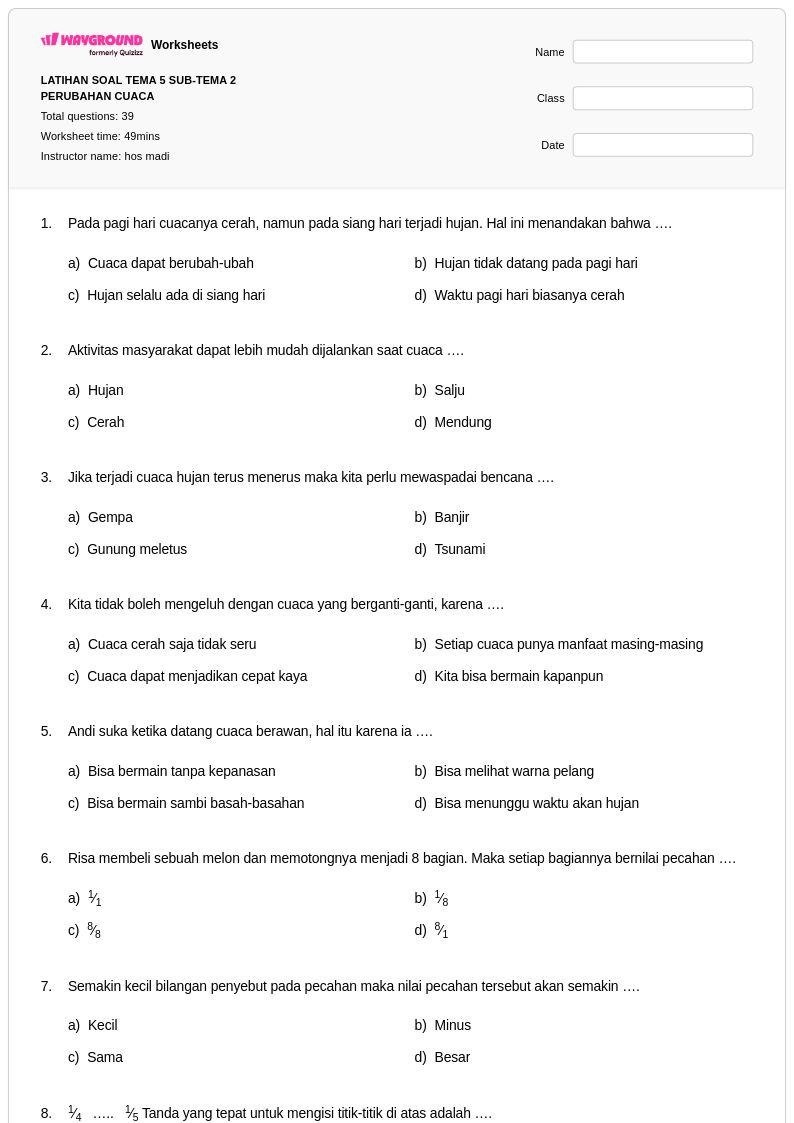 Akhirnya Terungkap! 7 Contoh Soal Kelas 2 Tema 5 Subtema 2 Paling Sering Muncul di 2026