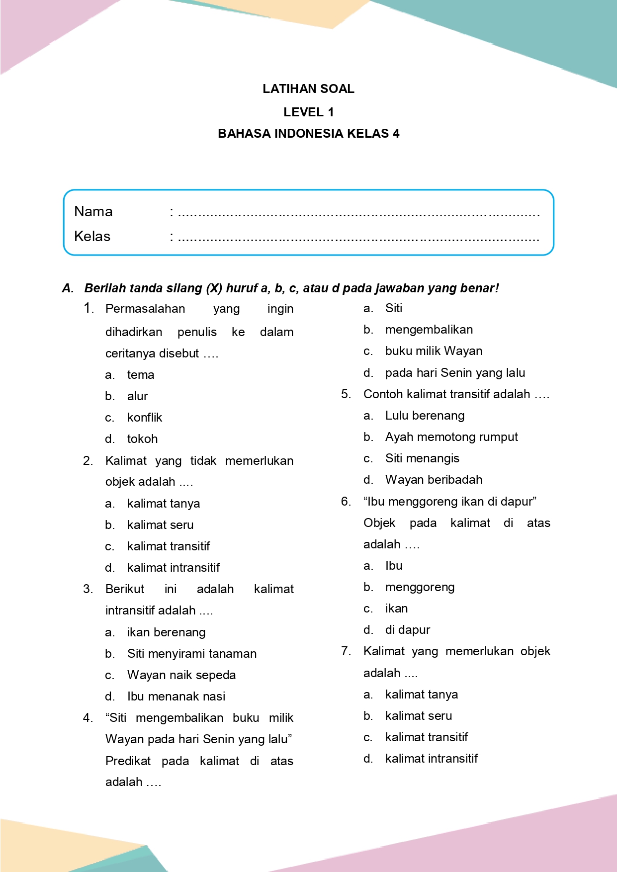Contoh soal bahasa indonesia kelas 4 semester 1 kurikulum 2013 Bantu Tingkatkan Pancasila