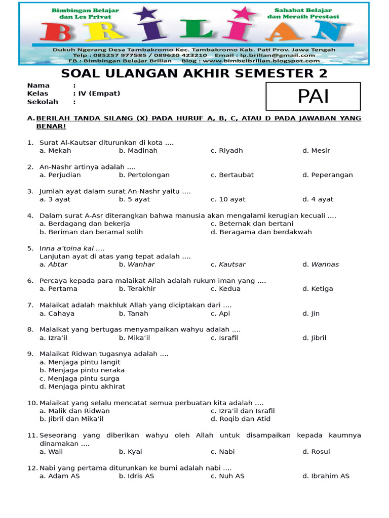 Rahasia Menguasai Kumpulan Soal UTS PAI Kelas 4 SD Semester 2 dalam 7 Langkah Praktis