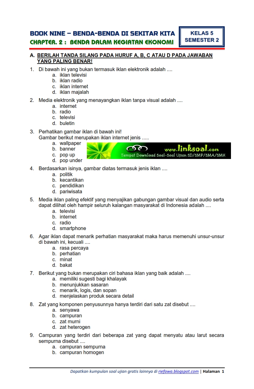 Soal Ulangan Kelas 5 Tema 1 Subtema 2 - Kunci Sukses Soal Ulangan Kelas 5 Tema 1 Subtema 2 - Kunci Sukses