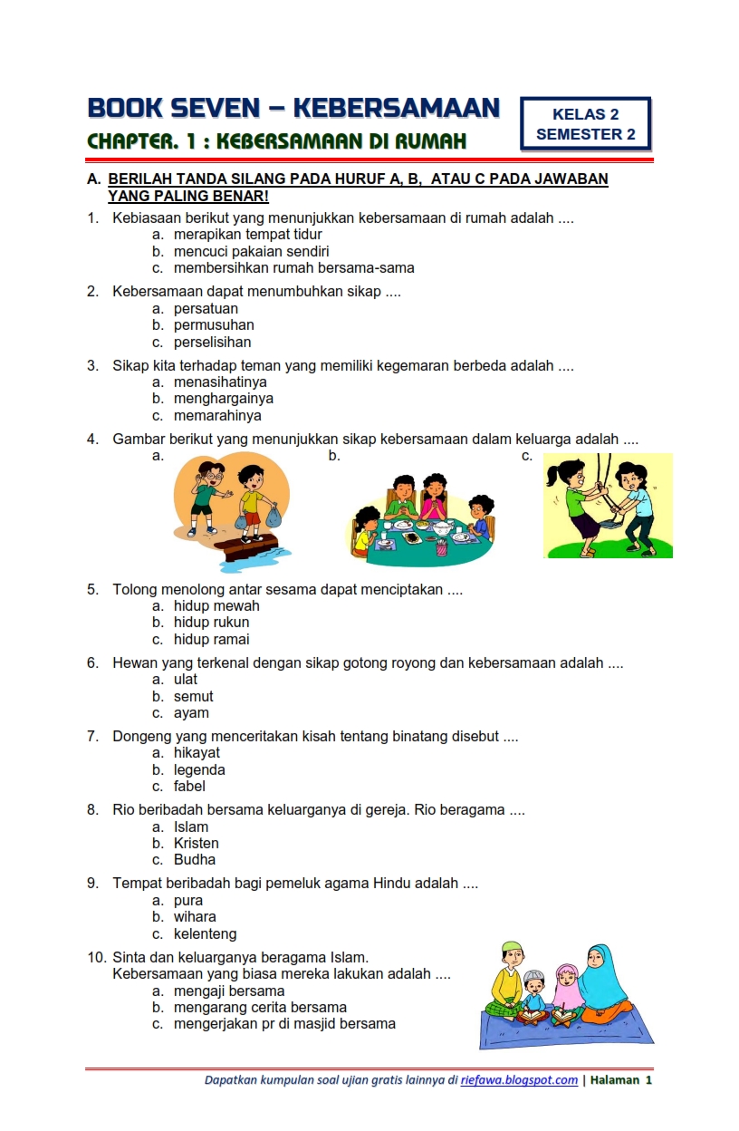 Menggali Potensi Diri Contoh Soal Tema 1 Kelas 1 Subtema 2 Menggali Potensi Diri Contoh Soal Tema 1 Kelas 1 Subtema 2