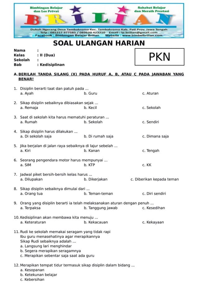 Ternyata Ini 9 Contoh Soal Kelas 2 Tema 4 Subtema 1 PPKn yang Wajib Dikuasai Ujian 2026