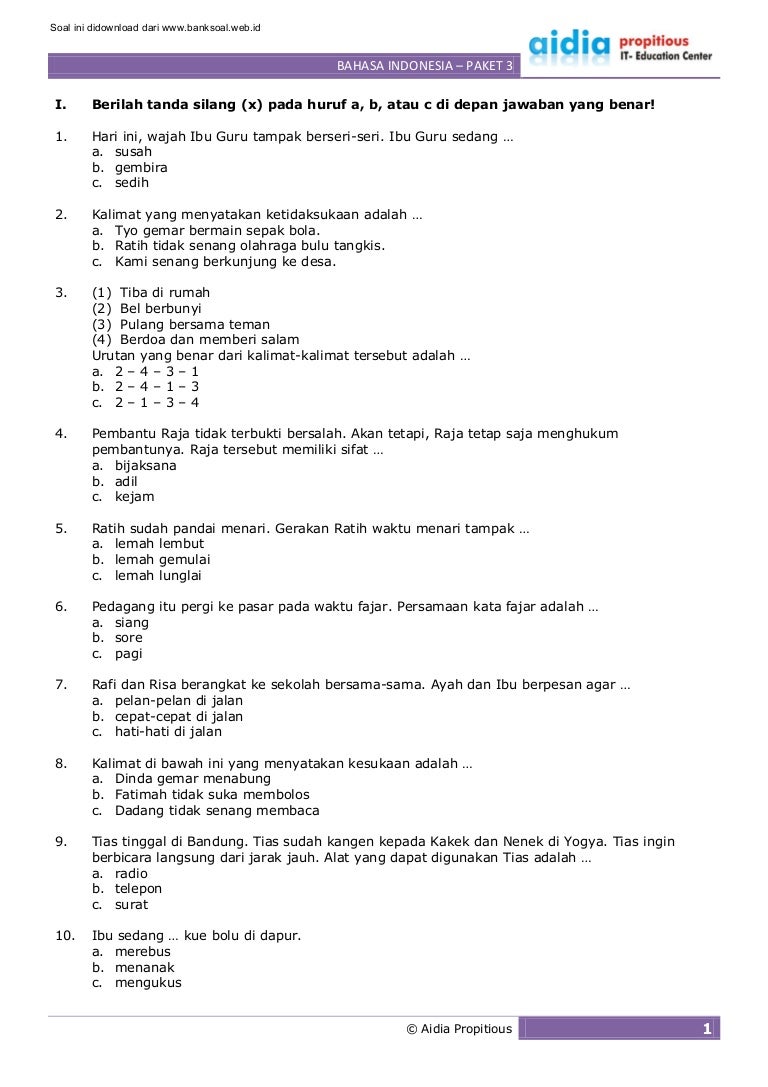kumpulan soal untuk sd kelas 4 mengindentifikasi soal puisi