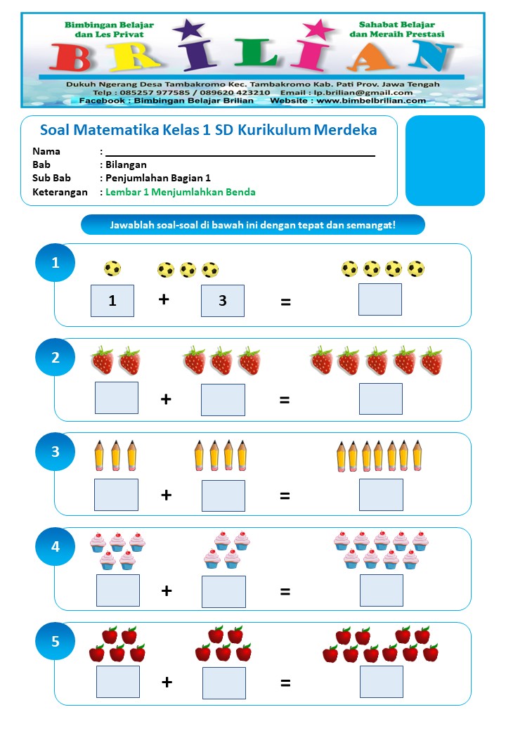 7 Contoh Soal Matematika Kelas 1 Tematik yang Terbukti Bikin Anak Paham di 2026