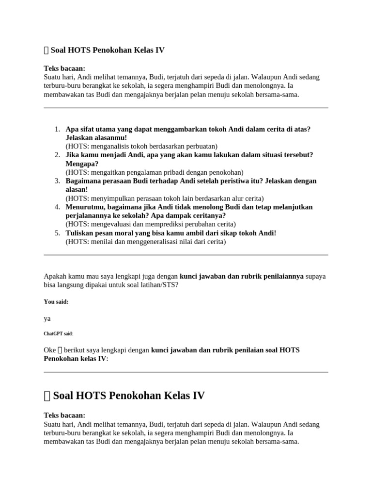 Terbukti 7 Contoh Soal Kelas 4 Tema 4 Subtema 2 Tipe HOTS Wajib Diketahui Sebelum Ujian! Terbukti 7 Contoh Soal Kelas 4 Tema 4 Subtema 2 Tipe HOTS Wajib Diketahui Sebelum Ujian!
