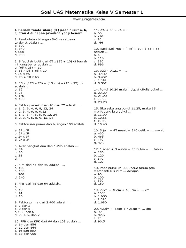 Ternyata Ini Rahasia Cepat Jawab Soal Matematika Kelas 5 Semester 1 Tanpa Ribet Ternyata Ini Rahasia Cepat Jawab Soal Matematika Kelas 5 Semester 1 Tanpa Ribet
