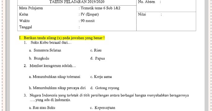 Rahasia Lulus Nilai Sempurna dengan Kumpulan soal pts kelas 4 tema 6 Terbaru Rahasia Lulus Nilai Sempurna dengan Kumpulan soal pts kelas 4 tema 6 Terbaru