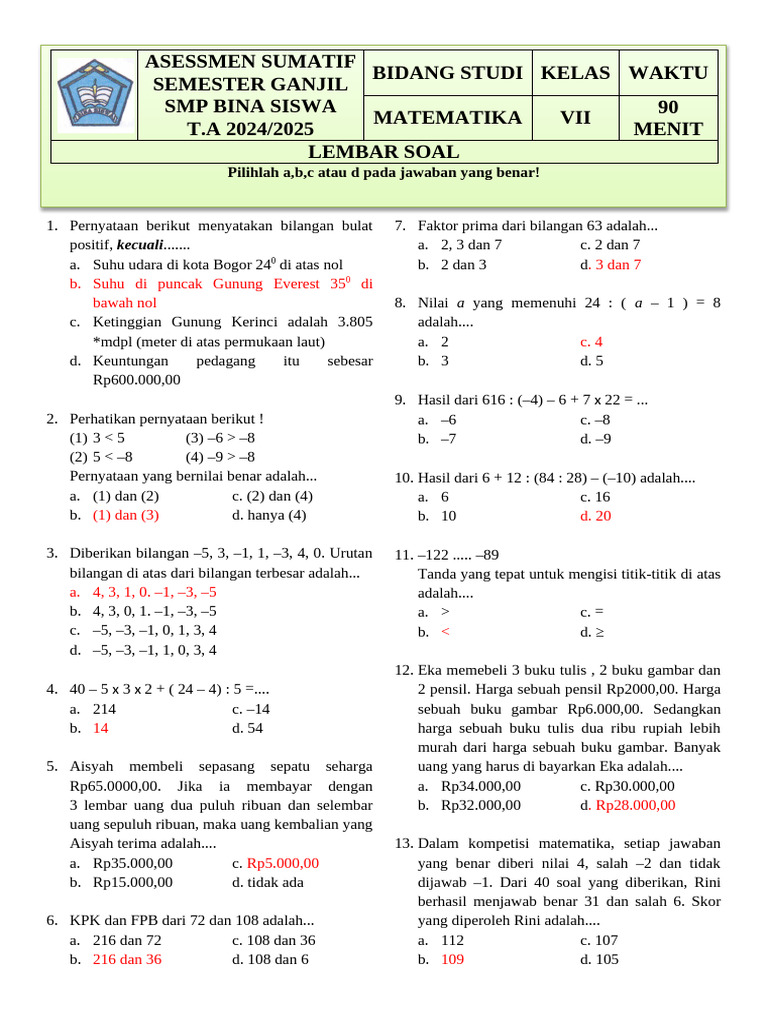 Ternyata Ini Rahasia Jawab Cepat Soal Matematika Kelas 7 Semester 1 Agar Nilai Maksimal Ternyata Ini Rahasia Jawab Cepat Soal Matematika Kelas 7 Semester 1 Agar Nilai Maksimal
