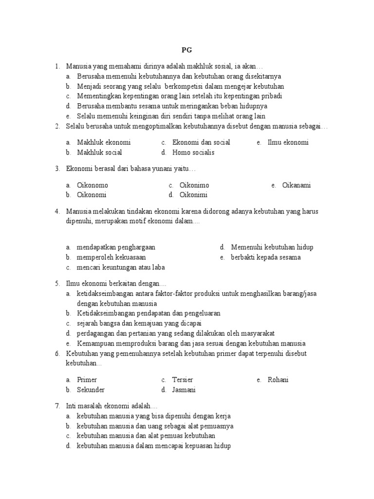 Wajib Tahu Rahasia Lulus dengan Contoh Soal UAS Ekonomi Kelas 10 Semester 1 Ini